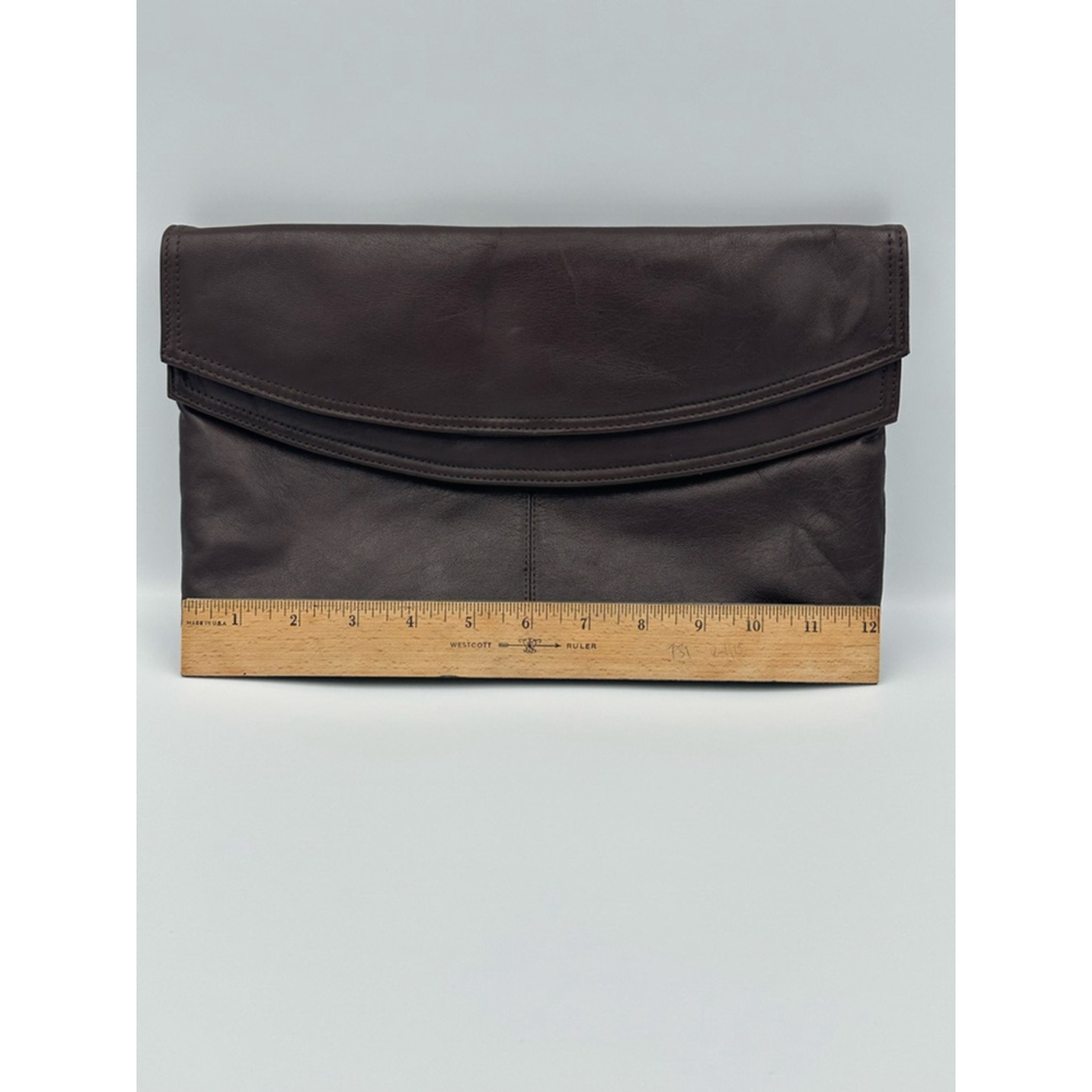 Vintage 70’s Brown Genuine Leather Fold-Over Clutch Denver Dry Goods | Circa - Picture 6 of 7
